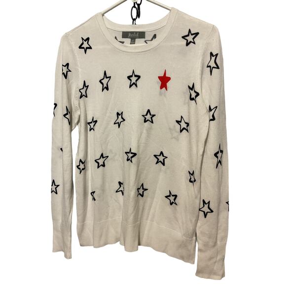 Marled Medium Stars Sweater Fine Gauge Knit - Picture 1 of 7